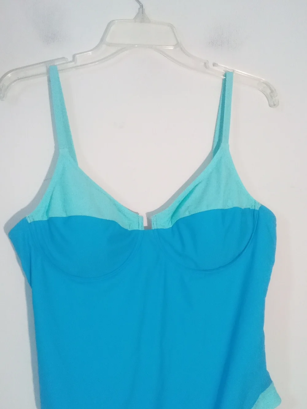 Aqua Two-Tone Blue One-Piece Swimsuit